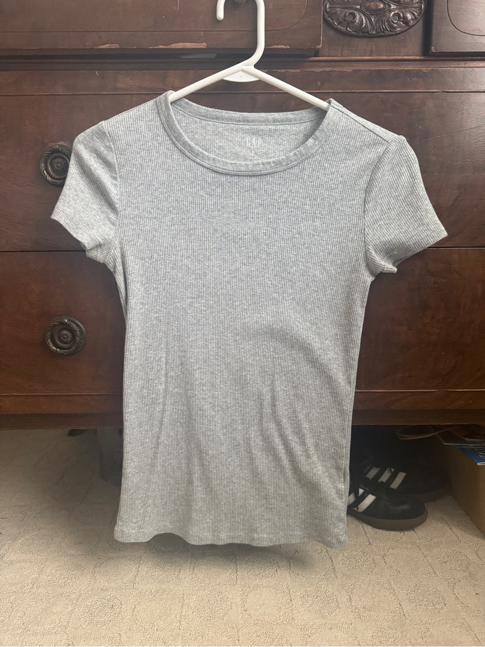 GAP Light Gray Ribbed Short Sleeve Tee